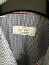 Men’s Eton Grey Cotton Shirt 16.5. Long Sleeve