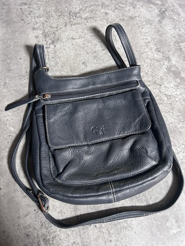 Gigi navy blue - navy, leather