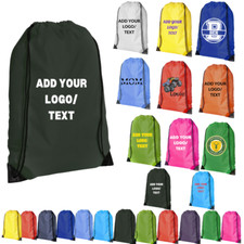 Personalised Drawstring Bag School PE Unisex Kids Adults Custom Logo Text Bag