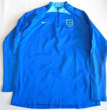 England National Team Strike Training Football Warm Up Top Blue Men's L Slim