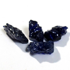 4pcs Natural Blue Sapphire Rough Sri Lanka Facet Grade Raw Gemstone Specimenss