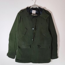 Men's Soviet Dark Green / Olive Paisley Lined Parka Jacket Coat Size XL