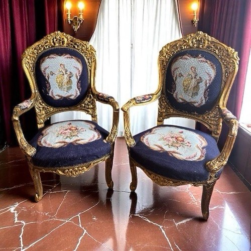 Pair antique giltwood - giltwood, &