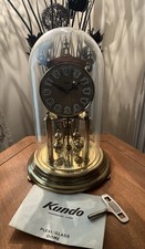 LARGE VINTAGE KUNDO 400 DAY ANNIVERSARY DOME CLOCK WITH KEY & INSTRUCTIONS GWO.