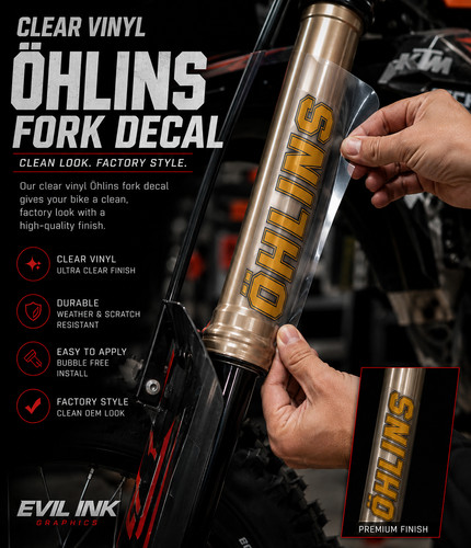 Ohlins upper fork decals - ohlins,