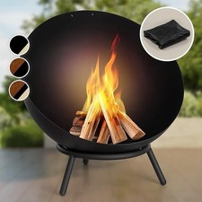 Outdoor Fire Pit Bowl with Tripod Stand – Weatherproof Garden Fireplace 66cm