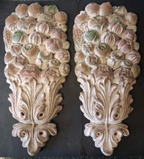 Pair Of Vtg Wooden Hand Carved