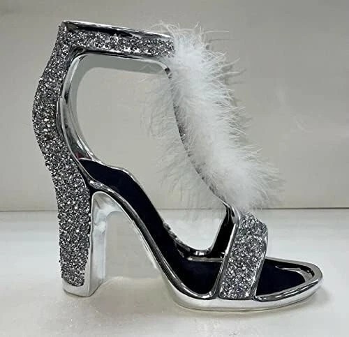 Silver shoe ornament crushed - silver,