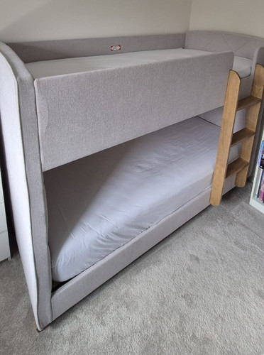 Upholstered cream beige bunk - upholstered,