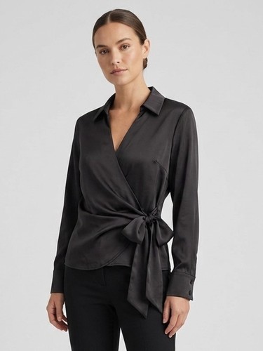 Grace karin satin wrap blouse - satin,