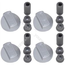 Universal Chrome Oven Knob Silver Gas Hob Cooker Control Switch Knobs Adaptors