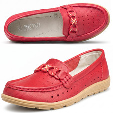 Womens Loafers Flat Leather