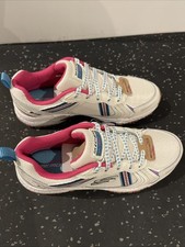 Skechers Hillcrest Women's Grey Lace-Up Shoes for Hiking and Trail Use UK Size 3