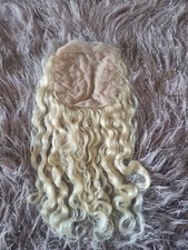12A 16INCHES 4X4 RUSSIAN SILK BASE TOPPER BLONDE 613# HUMAN HAIR WATER WAVE 150%
