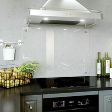 CLEAR SPLASHBACK Kitchen Glass Panel Hob Tiles  ANY SIZE Plain Transparent + Fix