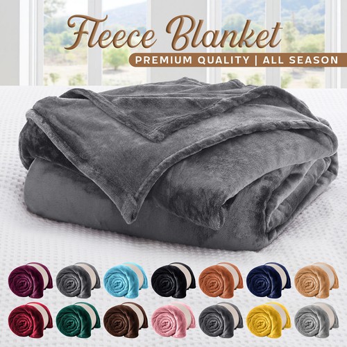 Faux fur fleece blanket throw - blanket,