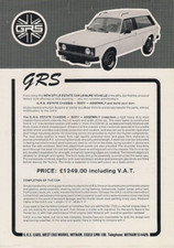 GRS Estate cMid 1980s UK Market Single Sheet Sales Brochure Hunter Based Kit Car