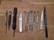 Clockmaker Tweezers Case Opener Screw Drivers Punches Bergeon Tool Collection A4