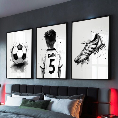 Personalised football prints - football,