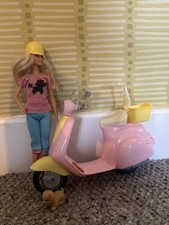 Barbie Pink Moped Scooter With
