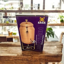 Pure Hammered Copper Water Dispenser With Stand 5 Ltr. Copper Matka Tank Vessel