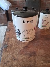 Price & Kensington Home Farm, Ceramic Biscuit Barrel Jar, Pig Cow Sheep. VGC.
