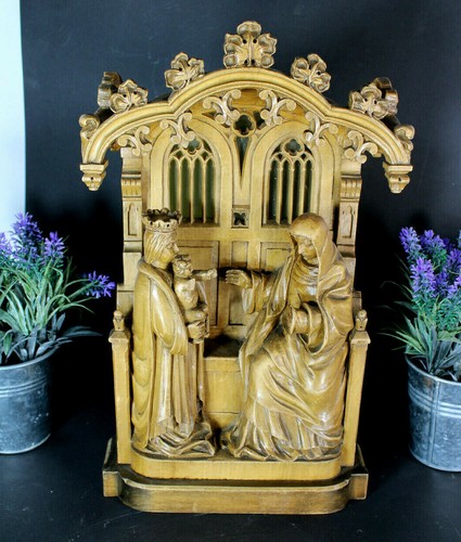 Rare antique wood carved neo - wood,