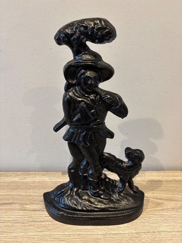 Cast iron door stop woodsman - iron,
