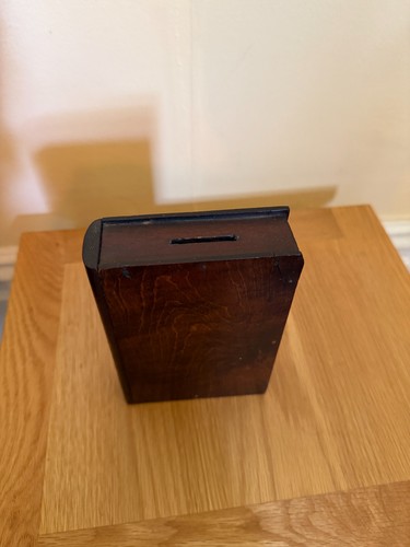 Vintage wooden book money box - vintage,