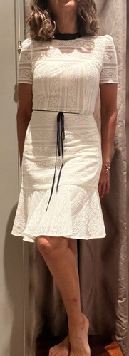 Erdem white lace knee length - erdem,