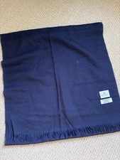 Sunspel 100% Merino Wool Navy Blue Fine Scarf