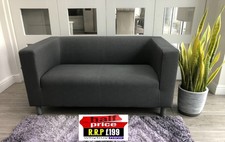 RRP:£199 IKEA KLIPPAN COMPACT SMALL TWO SEAT SOFA FLACKARP GREY LONDON DELIVERY