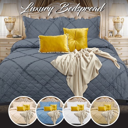 Piece quilted bedspread bed - 3,