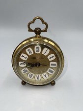 Vintage Louis Philippe Round Travel Windup Alarm Clock West Germany Working