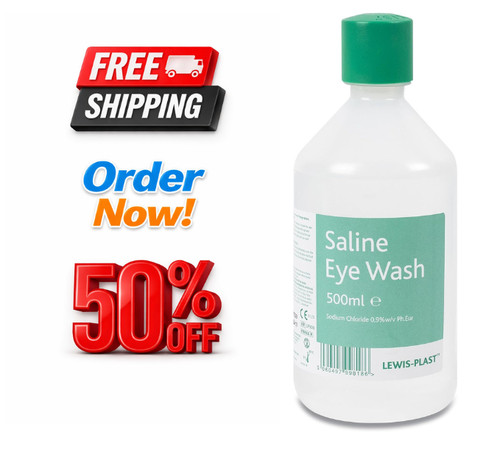 Saline eye wash solution - eye,
