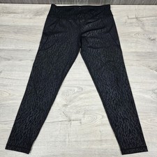 Sweaty Betty All Day Size Medium High Waist Embossed Black Leggings 7/8 Length 