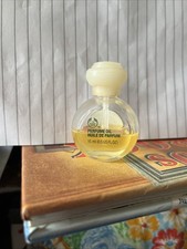 Vintage The Body Shop Coconut Oil Perfume, Small Round Glass Bottle