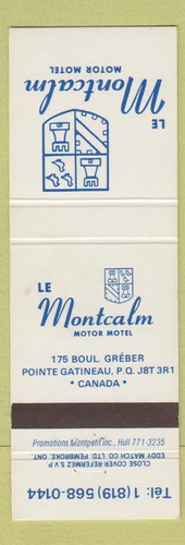Matchbook cover le montcalm - le,