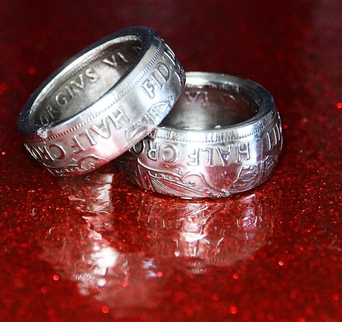 British coin ring crafted - coin, from