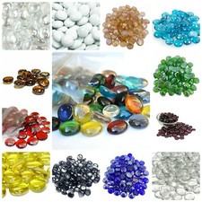 200 Decorative Round GLASS PEBBLES Stones Nuggets BEADS *Lots of COLOURS*