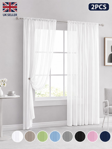 Pair sheer voile curtains - pair,