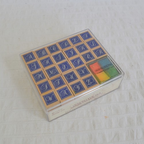 Wooden rubber alphabet stamp - wooden,