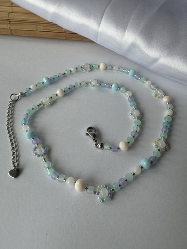 Women blue flower beaded - flower,
