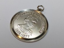 Sterling 925 the queen's silver jubilee necklace pendant 1952-1977 vintage AJ