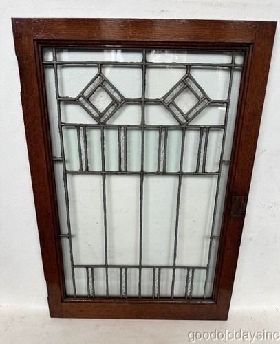 Antique leaded glass bookcase - leaded,