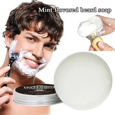 Men's Shaving Soap 60g with Mint Scent Softens Beard & Protects Skin Natural