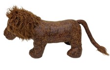 Large Handmade Lion Footstool Ottoman Seat – Rustic Animal Home Decor Ornament