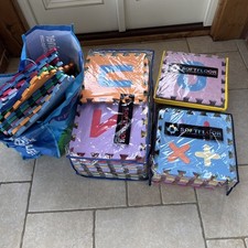 78 Interlocking Soft-play Mats, 30x30cm, Letter and Number Insert, Used