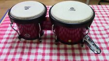 LP aspire  bongo drums red wood and natural rawhide skin