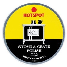 Black Polish for Covering Rust and Scatches on Stoves Hotspot Stove Polish 170g